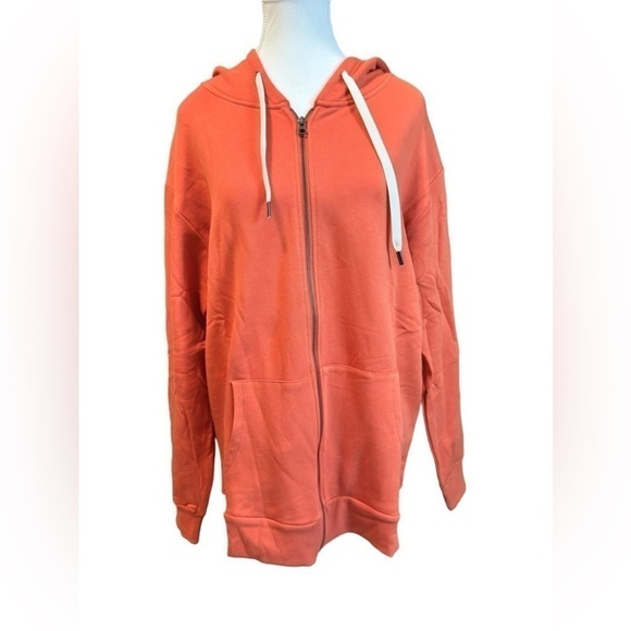 FEAT | Coral TreeCell Plush Oversized Zip-Up Hoodie (M) - Picture 4 of 11